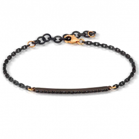 Bracelet Mano J en Titane et Or serti de diamants noirs