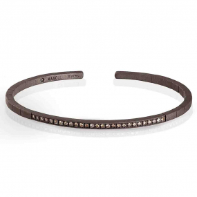 Bracelet Mano J - Titane et Diamants Noirs