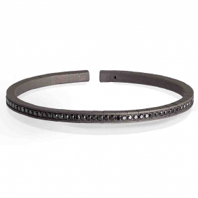Bracelet Mano J - Titane et Diamants Noirs