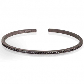 Bracelet Mano J - Titane et Diamants Noirs