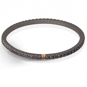 Bracelet Mano J - Titane et Diamants Noirs