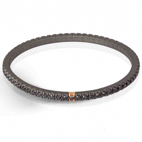 Bracelet Mano J - Titane et Diamants Noirs