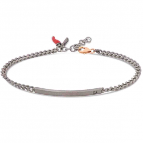 Bracelet Mano J titane et or et Diamant Noir