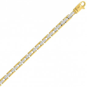 Bracelet or jaune et blanc 3.5mm