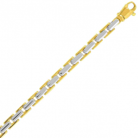 Bracelet or jaune et blanc 4.5mm