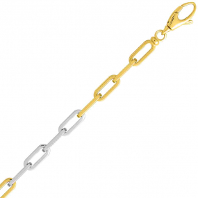 Bracelet or jaune et blanc 4mm