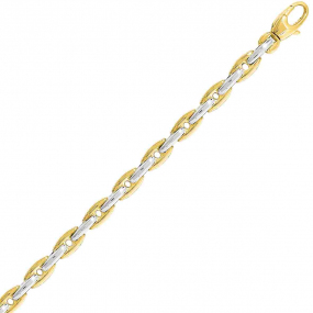 Bracelet or jaune et blanc 4mm