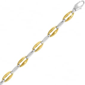 Bracelet or jaune et blanc 5mm