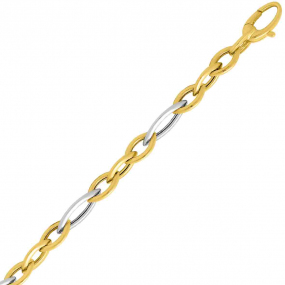 Bracelet or jaune et blanc 5mm