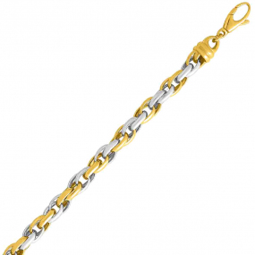 Bracelet or jaune et blanc 6mm