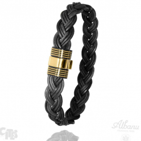 Bracelet poils d'�l�phant tress� fermoir or jaune