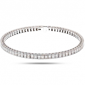 (2) Bracelet Rivire de diamants Princesse - 58 pierres