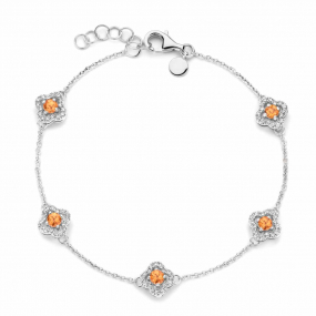 Bracelet saphir orange  et diamants - One More
