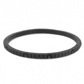 Bracelet tennis  Elastique Titane Noir - Mano J