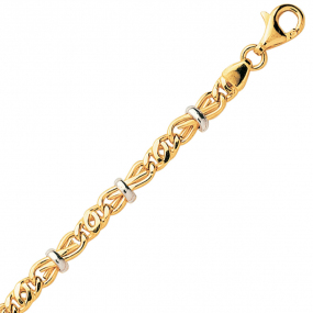 Chaine en or 9 carats et rhodium Fantaisie 4.5mm