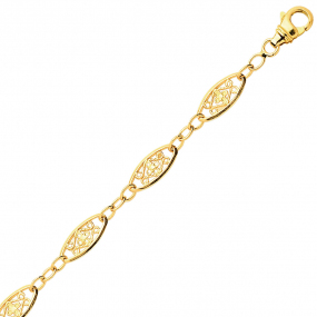 Chaine en or Fantaisie motif Filigranes en r�duction