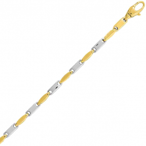 Chaine en or jaune et blanc Fantaisie 3mm