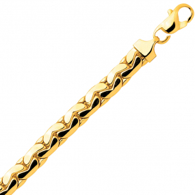 Chaine en or maille haricot 4.5 mm 0.8g Solne - 2442