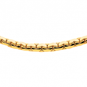 Chaine en or maille haricot 7 mm en r�duction