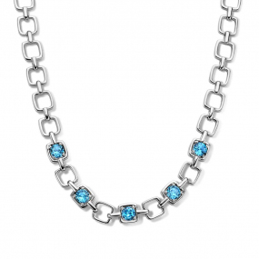 Collier Argent avec pierre bleue - Naiomy
