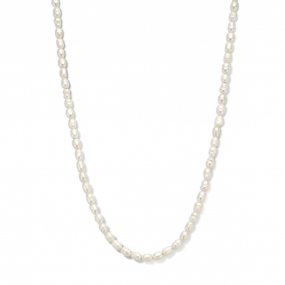 Collier Argent 18kt plaqu or avec perle - Naiomy