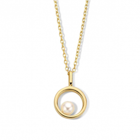 Chane et pendentif Argent plaqu or avec perle - Naiomy