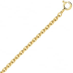 Chane or maille forat ronde 9 carats similaire