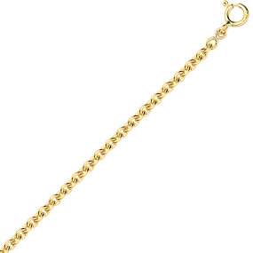 Chane or maille forat ronde 9 carats