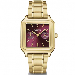 Cluse Gracieuse Multifunction Watch Steel - Dark Cherry