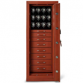 Coffre fort Montre et bijoux Wolf 1834 - CHURCHILL 12 Piece Winder Safe - Cognac 
