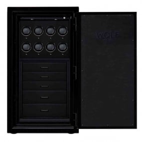Coffre Montre et bijoux Wolf 1834 -ATLAS 8 Pcs Winder Safe - Onyx/Bronze