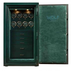 Coffre Montre et bijoux Wolf 1834 -ATLAS 8 Pcs Winder Safe - Green / Gold