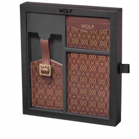 Coffret Passeport -Etui � cartes et �tiquette � bagages Wolf 1834 