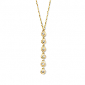 Collier Argent 18kt plaqu or Zirconium - Naiomy