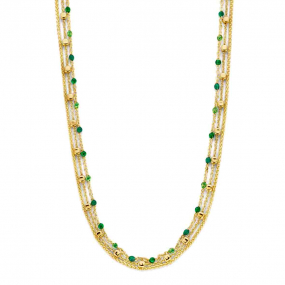 Collier Argent avec 3 chanes et pierres similaire