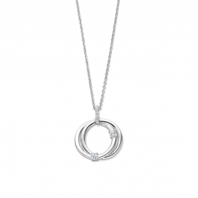 Collier Argent avec pendentif oxydes rond - Naiomy