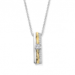 Collier Argent bicolore serti d'oxydes - similaire