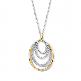 Collier Argent bicolore serti d'oxydes - similaire