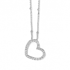Collier Argent coeur serti de Zirconium similaire