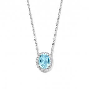 Collier Argent oxyde bleu et blanc - similaire