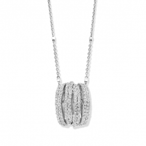 Collier Argent pavage Zirconium - Naiomy 