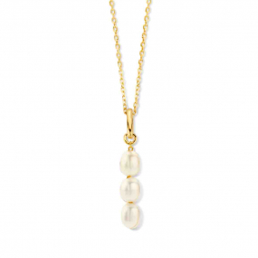 Collier Argent pendentif 3 perles d'eau