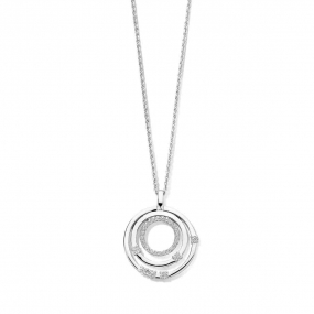 Collier Argent pendentif cercle serti de similaire