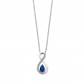 Collier Argent pendentif pierre bleue similaire