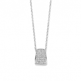 Collier Argent pendentif serti d'oxyde similaire
