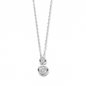 Collier Argent pendentif serti d'oxyde similaire