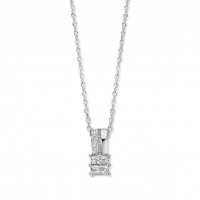 Collier Argent pendentif serti d'oxyde similaire
