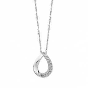 Collier Argent pendentif serti de en complment