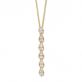 Collier Argent pendentif goutte serti de similaire