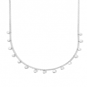 Collier Argent petites plaques rondes -